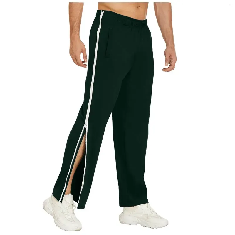 Men`s Pants Summer Men Hip Hop Sweatpants Button Sport Tracksuit Striped Jogger Trousers Wide Leg Jogging Sportswear Streetwear 2024