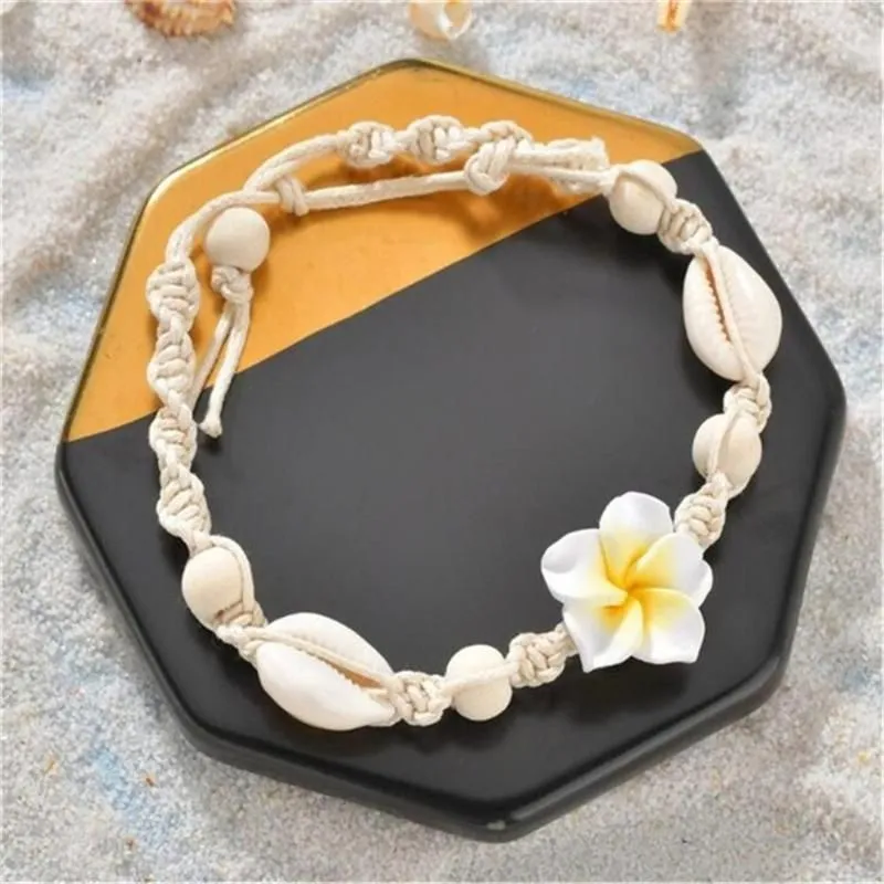 Anklets Bohemia Natural Shell For Women Foot Jewelry Beach Flower Barefoot Bracelet Ankle On Leg Chians Strap Accessories