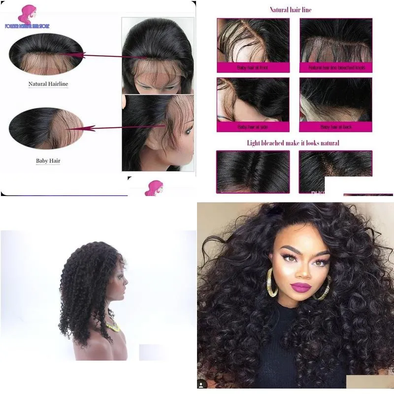 300 High Density Deep Curly Lace Front Wigs Glueless Full Lace Front Human Hair Wigs With Baby Hair For Black Women7808019