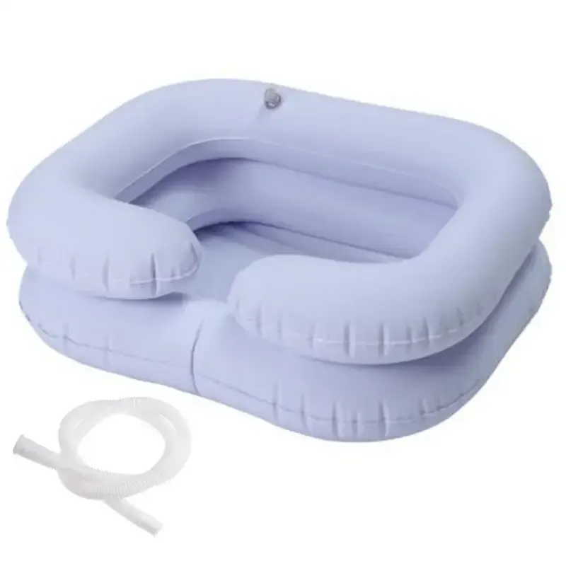 Pillows Inflatable Hair Washing Basin With Drain Tube For Elderly Disabled Suitable For Lying Bed Rest Nursing Aid Sink Shampoo Tray