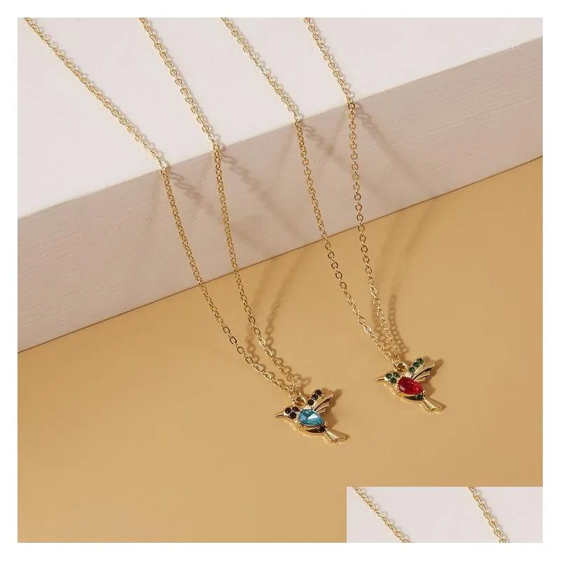 Dangle & Chandelier 2021 Fashion Little Bird Drop Long Hanging Earrings For Women Elegant Girl Animal Hoop Earring Necklace Jewelry P Dhwa1