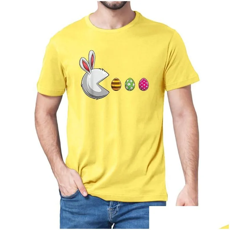 Men`S T-Shirts Mens T Shirts Uni Happy Easter Day Egg Eat Funny Tshirt Cotton Short Sleeve T-Shirt Streetwear Soft Tee Drop Delivery A Dhjuy