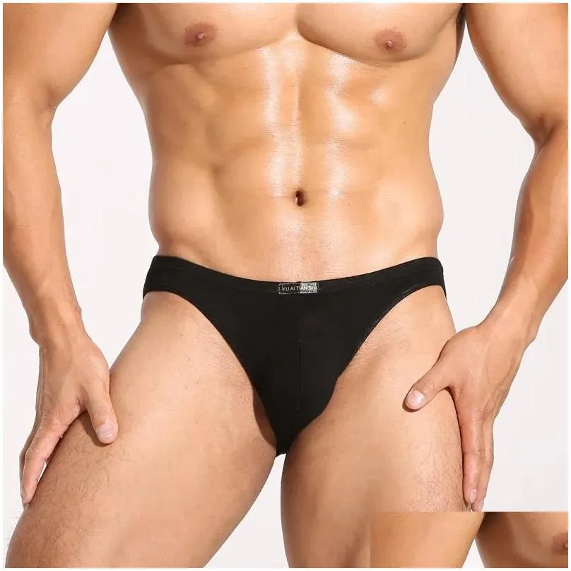 Underpants Mens Y Modal Underwear Soft Briefs Men Low Rise U Convex Pouch Brief Stretch Breathable Drop Delivery Dhqin