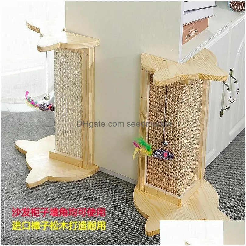 cat toys le creak solid wood sisal sofa protects cats from scratching and abrasion resistant board device c