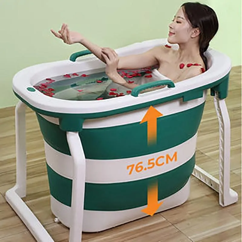 Bathing Tubs & Seats Folding Bath Barrel Adult 76.5cm Heightened Tub Thickened Baby Home Swimming Deepened Bathtub PP+TPE