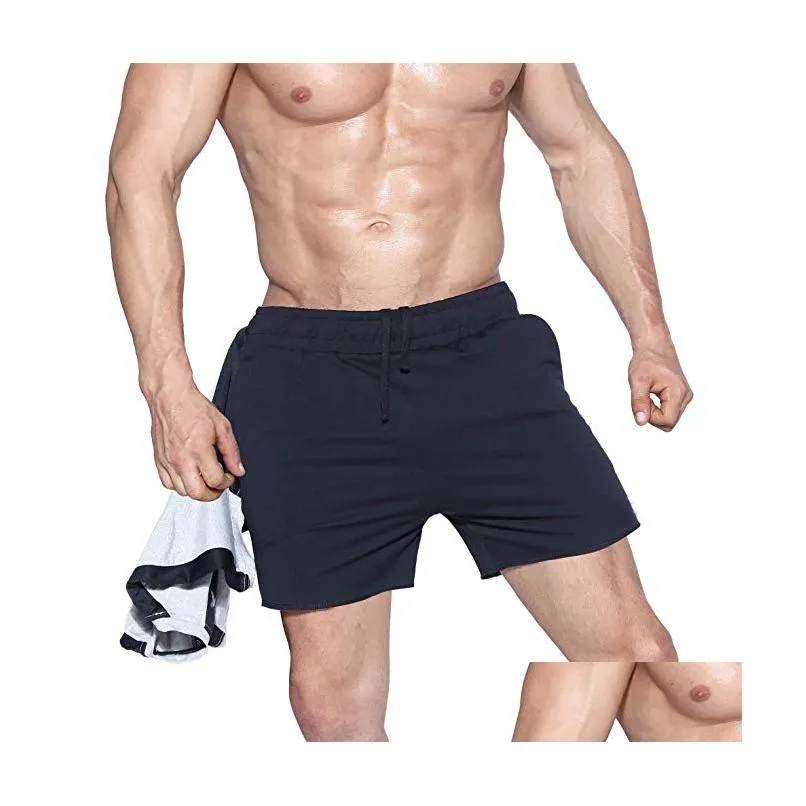 Men`S Pants Mens Shorts Pour Hommes Active Jogging Summer Fitness Loose Short European Drop Delivery Apparel Clothing Dhp4W