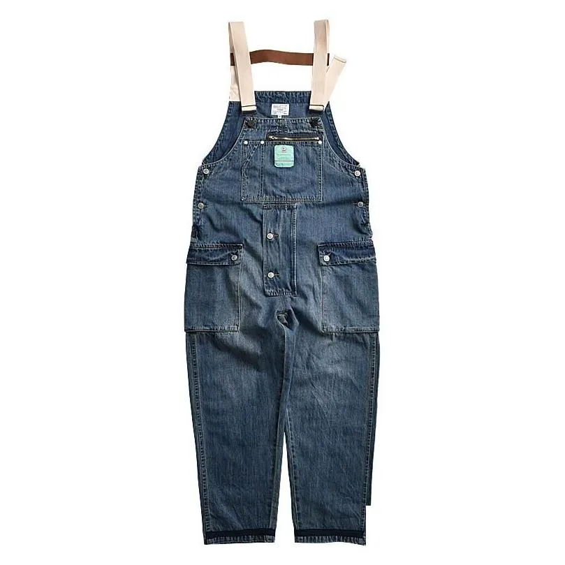 Men`S Jeans Mens Died Blue Denim Overalls Work Cargo Pants Old School Easy Chic Worker Mti-Pocket Bib Trousers Men Casual Dad Drop De Dhqbu