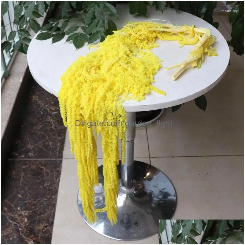 Decorative Flowers Wreaths 5 Stem Eternal Preserved Amaranthus Red Millet Dry Natural Bouquet Long Soft Spike Plant Wedding Decor H Dhevf