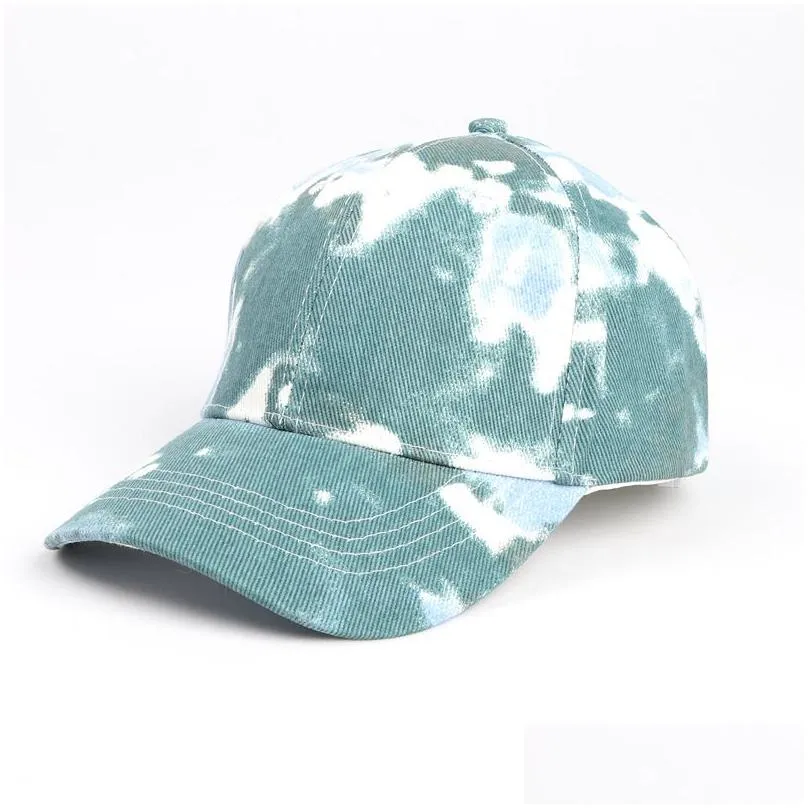 Ball Caps New Fashion 7 Colors Tie Dye Candy Color Baseball Cap Men Women Messy Bun Hat Snapback Casual Hats Drop Delivery Accessories Dhorb