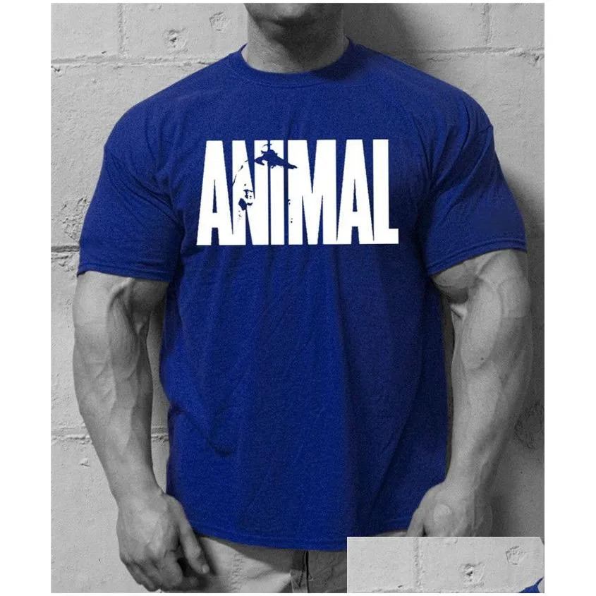 Men`S T-Shirts Mens 7 Colors T Shirts Summer Animal Fitness Sports Casual T-Shirt Cotton High Elasticity Breathable Fashion Clothes Dr Dhozs