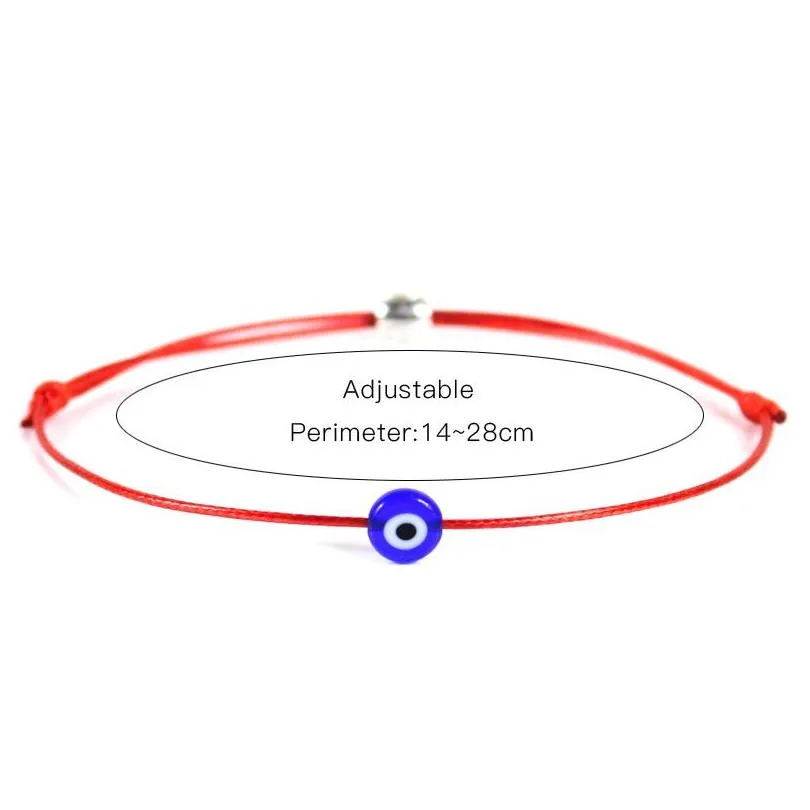 Identification Red String Evil Eye Lucky Cord Bracelets Korean Diy Jewelry Womens Rope Chain Adjustable Bracelet Gift Drop Delivery Dhtyb