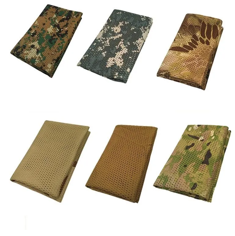 camouflage Tactical scarf summer breathable mesh Jungle Protective scarves outdoor hiking camping neck scarf bike cycling sport