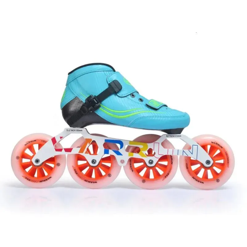 Inline Roller Skates 4X90Mm Sepatu Roda Sebaris Anakanak Kets 3 4 Anak Lakilaki Perempuan Skating Olahraga Serat Karbon Luar Ruangan