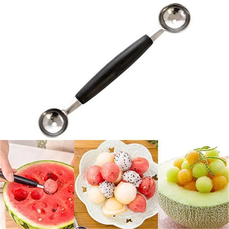 Stalinless Steel Double-end Melon Baller Scoop Fruit Spoon Ice Cream Sorbet Cooking Tool kitchen accessories gadgets