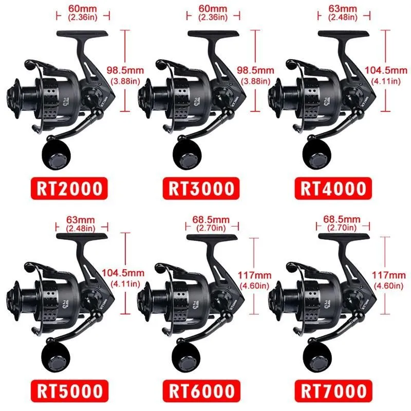 Double-line Cup RT2000-7000 Series 13 1BB All Metal Rocker Arm Without Clearance Sea Fishing Tackle Reel Baitcasting Reels