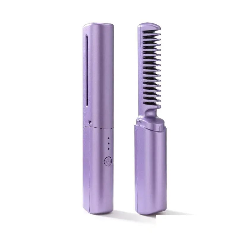 Irons Hair Straightener Curler Charging Wet Dry Electric Hot Heating Comb Hair Flat Iron Straightening Styling Tool Home Appliances