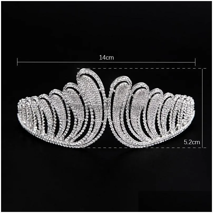 Wedding Hair Jewelry Luxury Feather Crown For Women Headpiece Bridal Tiaras Accessories Engagement Prom Birthday Gift Drop Delivery H Dhwsz