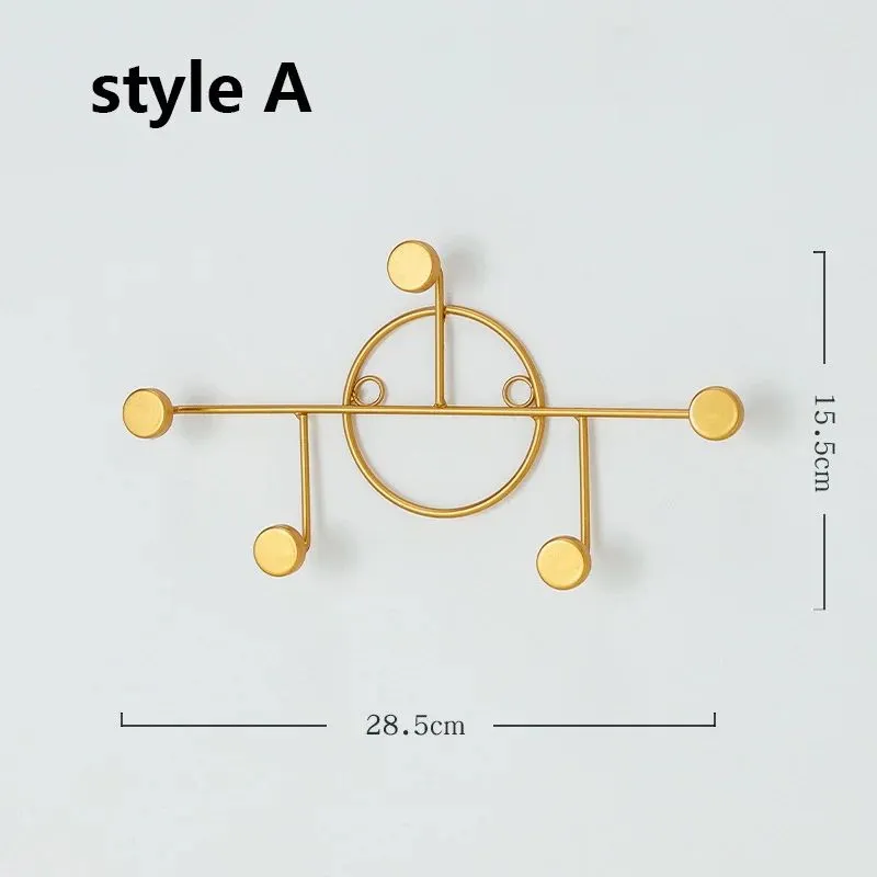 Rails Gold Black Wall Mount Holder Minimalist Wall Hanger Wall Door Hook for Clothes Bag Hanging Organizer