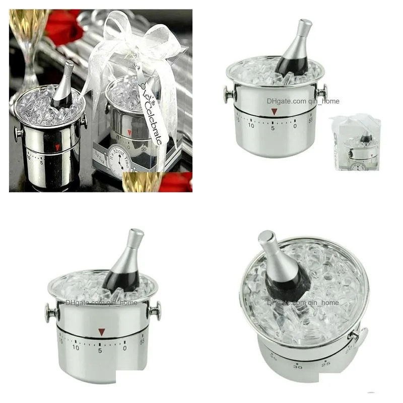 champagne ice bucket kitchen timers for bridal shower wedding birthday favor cooking tools 60 minutes timer wholesale