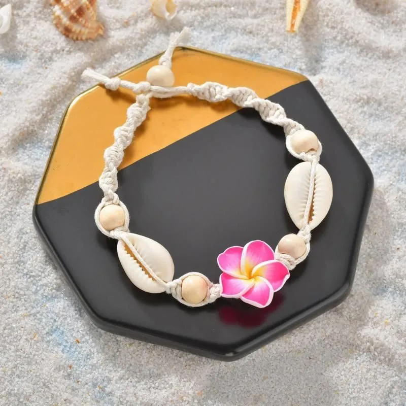 Anklets Bohemian Women Flower Sea Shell Beads Anklet Foot Chain Barefoot Ankle Bracelet On The Leg Woman`s Accesories Roya22