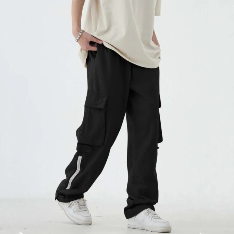Men`s Pants Slack For Men Cotton Fashion Sports Casual Elastic Waist Straight Leg Loose PantsMen`s Boun22