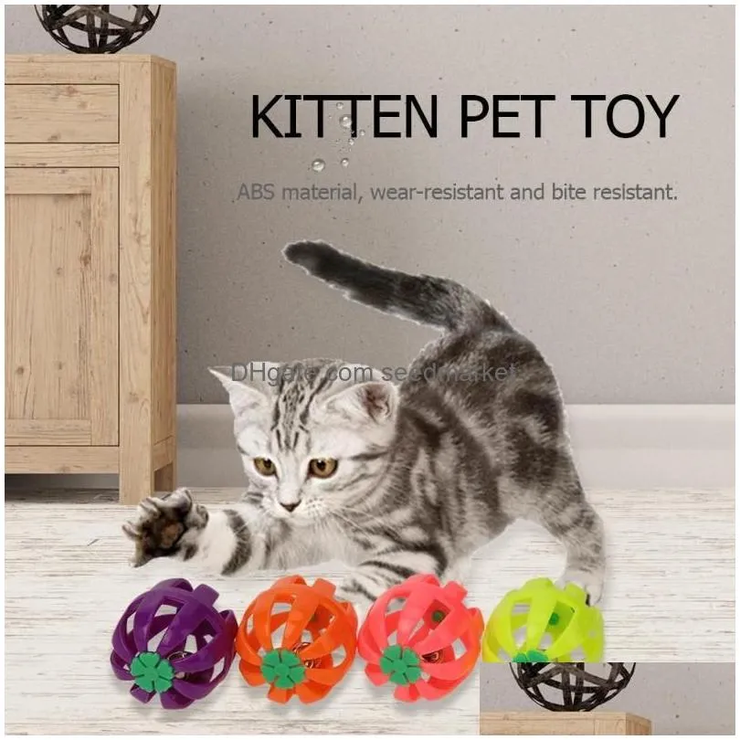 cat toys 18 pcs colourful pet kitten play balls with jingle lightweight bell pounce chase rattle toy for