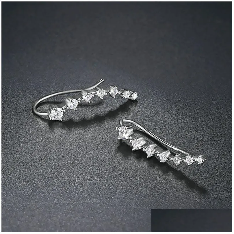 Ear Cuff 2022 Super Shiny Zircon Sier Gold Hook Clip Earrings For Women Jewelry Wholesale Gift Ears Row Drop Delivery Dhbmk