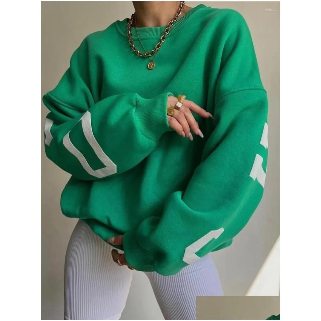 Women`S Hoodies & Sweatshirts Womens Women Y2K Loose Plover Letter Print Casual Thickened Long Sleeve Tops Autumn Hoodie Streetwear D Dhmes