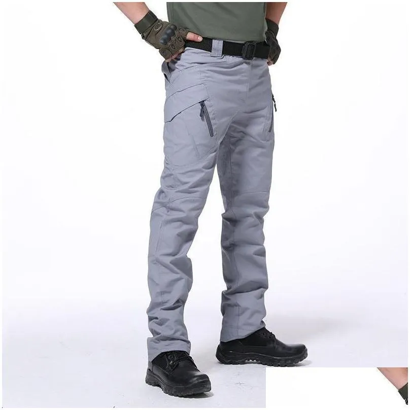 Men`S Pants Waterproof Tactical Men Trousers Mti-Pockets Training Combat Army Work Uniforms Mens Streetwear Drop Delivery Apparel Clo Dh7Bj