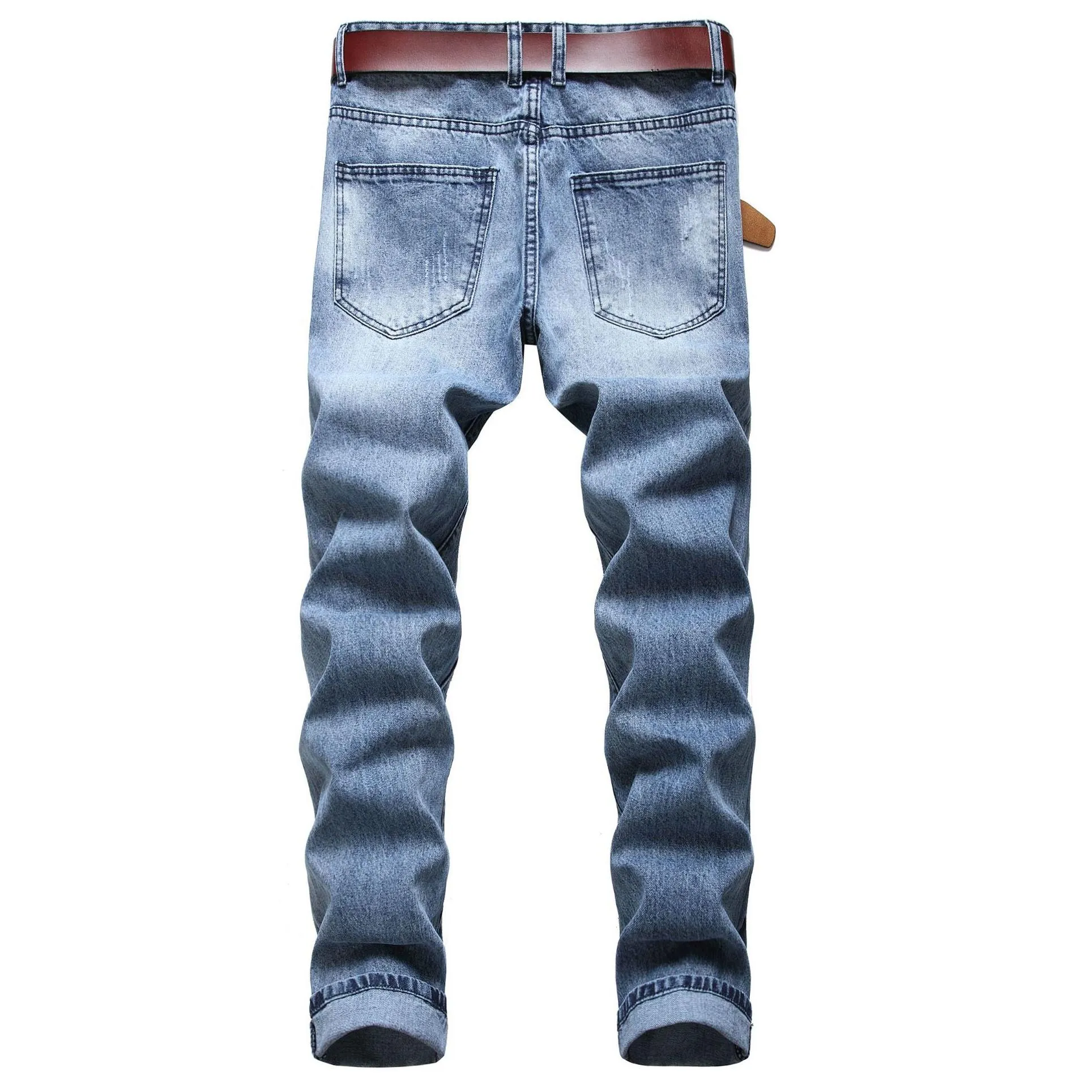 Men`S Jeans Mens Ripped Died Destroyed Slim Fit Straight Leg Denim Fashion Streetwear Men Size 40 Drop Delivery Apparel Clothing Dhzyt