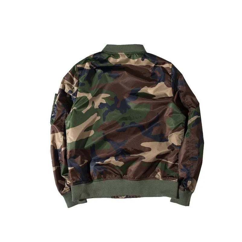 Men`S Jackets Camouflage Mens Winter Coat Casual Panelled High Street Jacket Athletic Thin Hip Hop Windbreaker Asian Size Drop Deliver Dhcyu