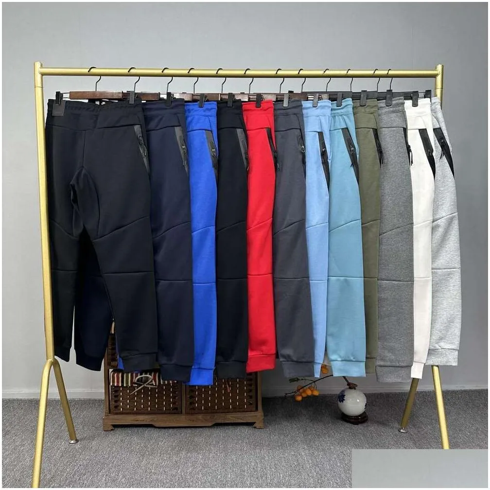 Old Season Tech Feelce with Logo Soft and Durable New Men`s Air Layer Cotton Slim Sports Casual Pants Autumn Sportswear Tech Fleece Men`s