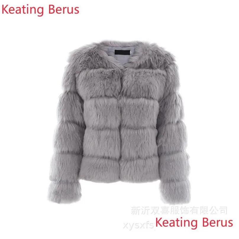 Women`S Fur & Faux Keating Berus Womens Fake Imitation Winter Coat Fashion Shirt Slim Elegant Warm Clothing 0616 Drop Delivery Apparel Dhar1