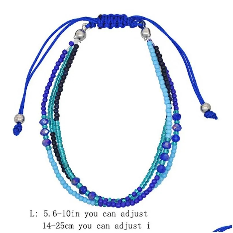 Identification 12 Colors Bohemian Luxury Designer Jewelry Women Girls Mticolor Seed Beads Bracelet National Style Adjustable Diy Drop Dh4Ob