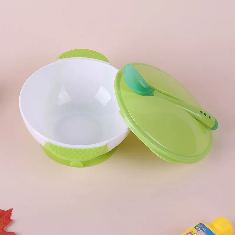Toddler Baby Kids Feeding Non-slip Two-handed Sucker Bowl Spoon Tableware Set Dishes