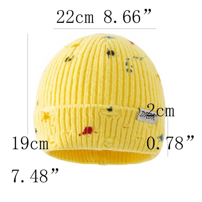 Caps & Hats #40 Toddler Baby Kids Boy Girl Cap Pigment Dot Dyed Solid Color Warm Woollen Knitted Czapka Zimowa
