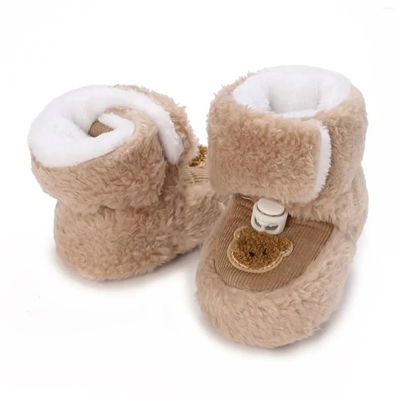 Boots Toddler Baby Girls Snow Winter Warm Bear Pattern Ankle Keep Walking Shoes Children Booties First Walkers