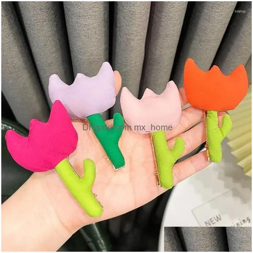 Hair Accessories Heart Tip Flower Hairpin Candy Colors Cartoon Large Small Barrette For Women Girl Child Headwear Drop Delivery Baby Dho5V