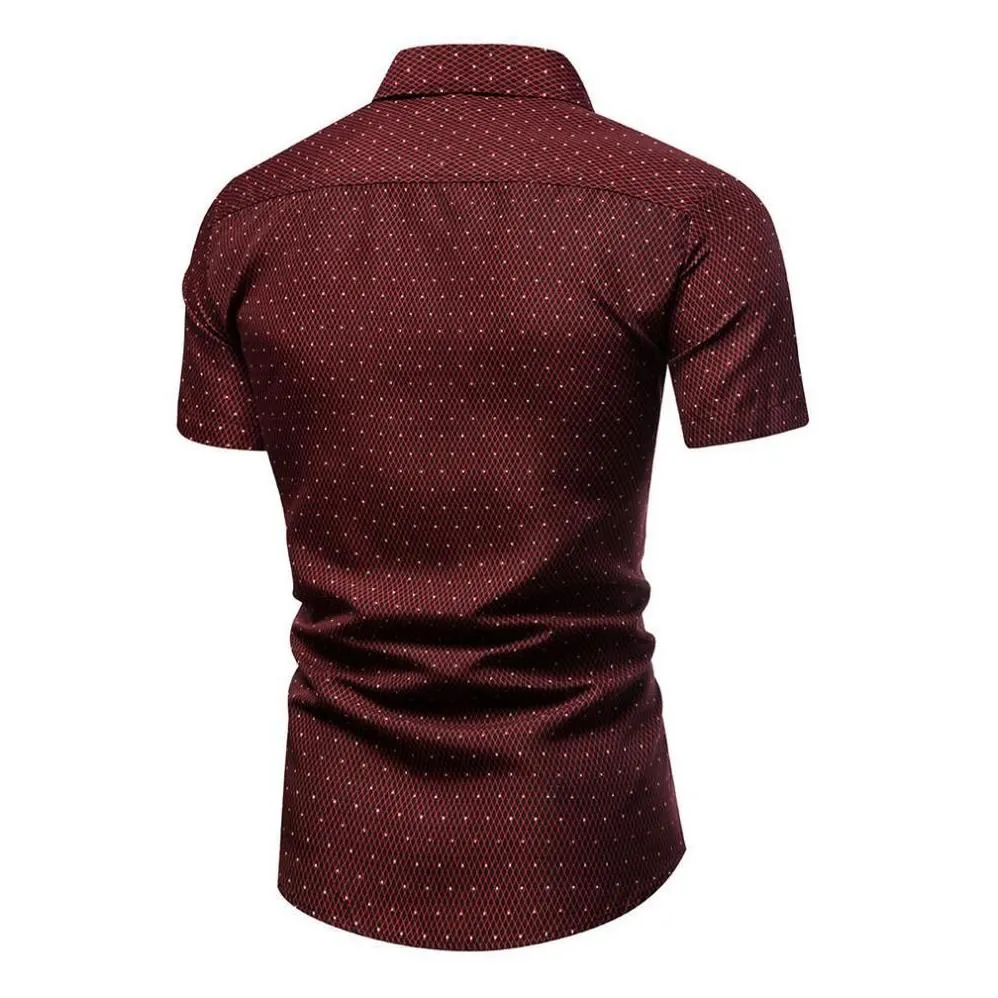 Men`S Casual Shirts 5 Colors Mens Polka Dot Pattern Short Sleeve Fashion Tops Outdoor Clothes Drop Delivery Apparel Clothing Dh7Vm