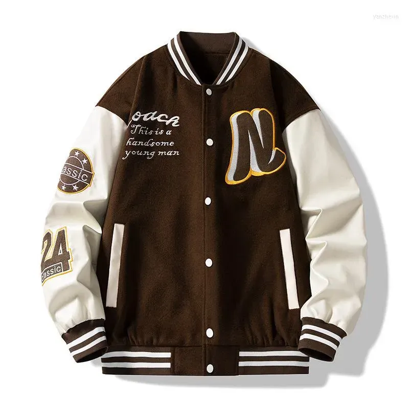 Men`s Jackets SYUHGFA Men Clothing Jacket Baseball Uniform Men`s Loose Embroidery Tide Brand Coats 2022 Autumn Casual Wear American