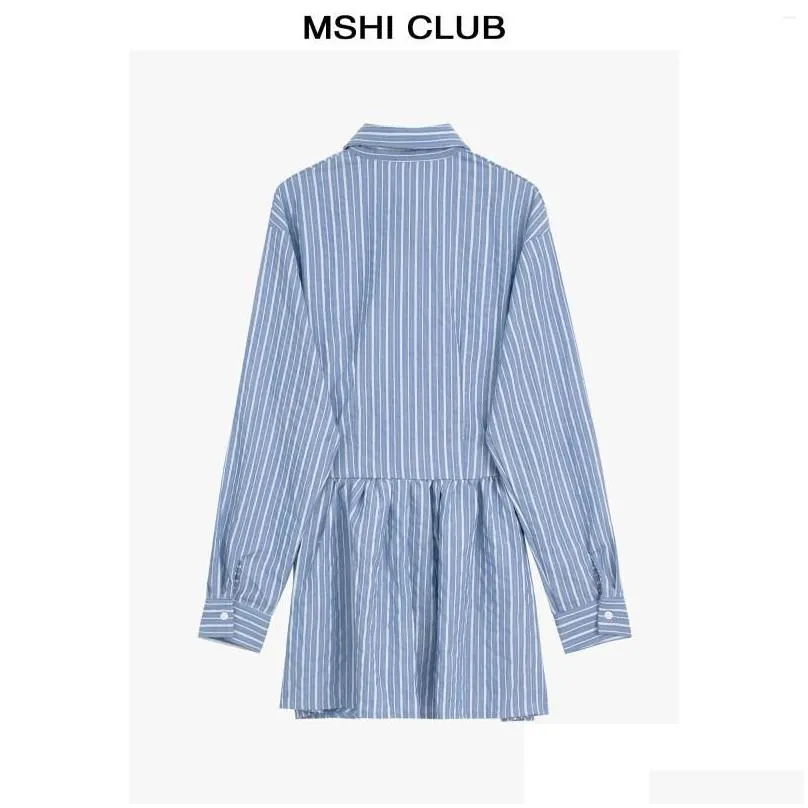 Casual Dresses SuperAen Korean Fashion Dress Women`s 2023 Autumn Loose Office Lady Design Striped Shirt