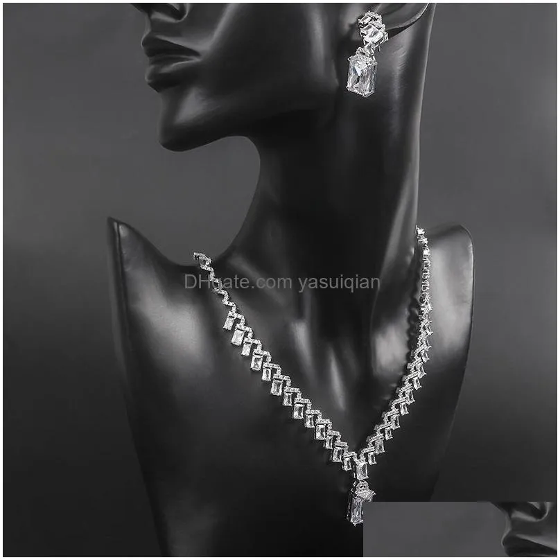 Wedding Jewelry Sets Women Necklaces Earring Pendants Accessories Earrings Luxury Bridal Drop Delivery Dhpjy