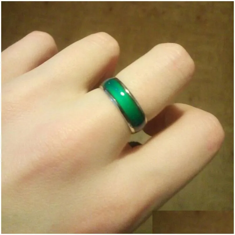 Band Rings Selling Mix Size Mood Ring Changes Color To Your Temperature Reveal Inner Emotion Fashion Jewelry Drop Delivery Dhiua