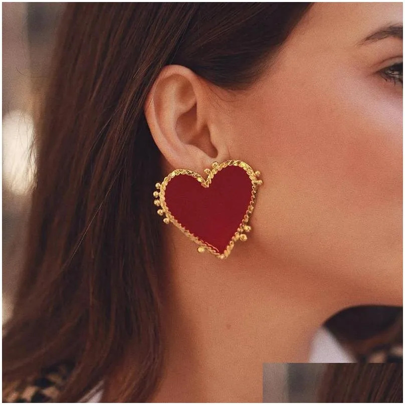 Stud Luxury Designer Earrings Jewelry Women 14K Gold Heart Lips Evil Eye Earring Jewellry Accessories For Girl Drop Delivery Dhwwf