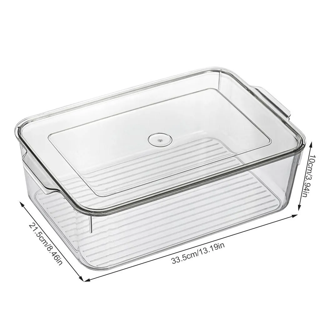 Organization Refrigerator Storage Box Containers With Lid Kitchen Separate Freezer Seal Bin For Vegetable Fruit Meat  Box