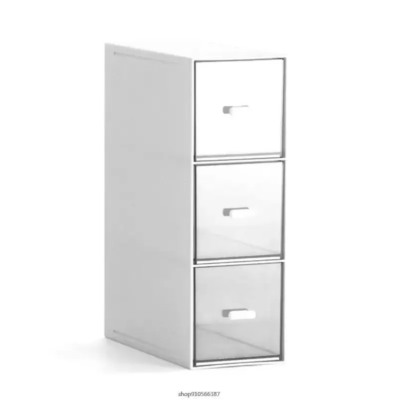 Drawers Storage Box Household Transparent Case Desktop Commodity Shelf Drawer Desk Cabinet Organizer for Cosmetic Office au10
