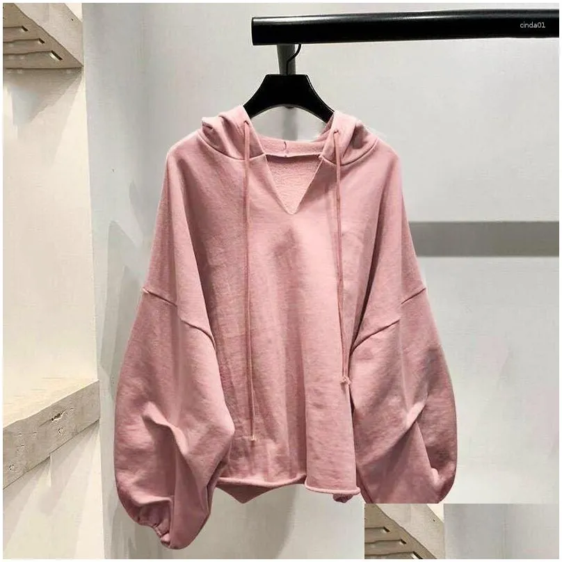 Women`S Sweaters Womens Large Size Spring Autumn Loose Hoodies Korean Fashion Long Sleeve Sweatershirt Drop Delivery Apparel Clothing Dhnmp