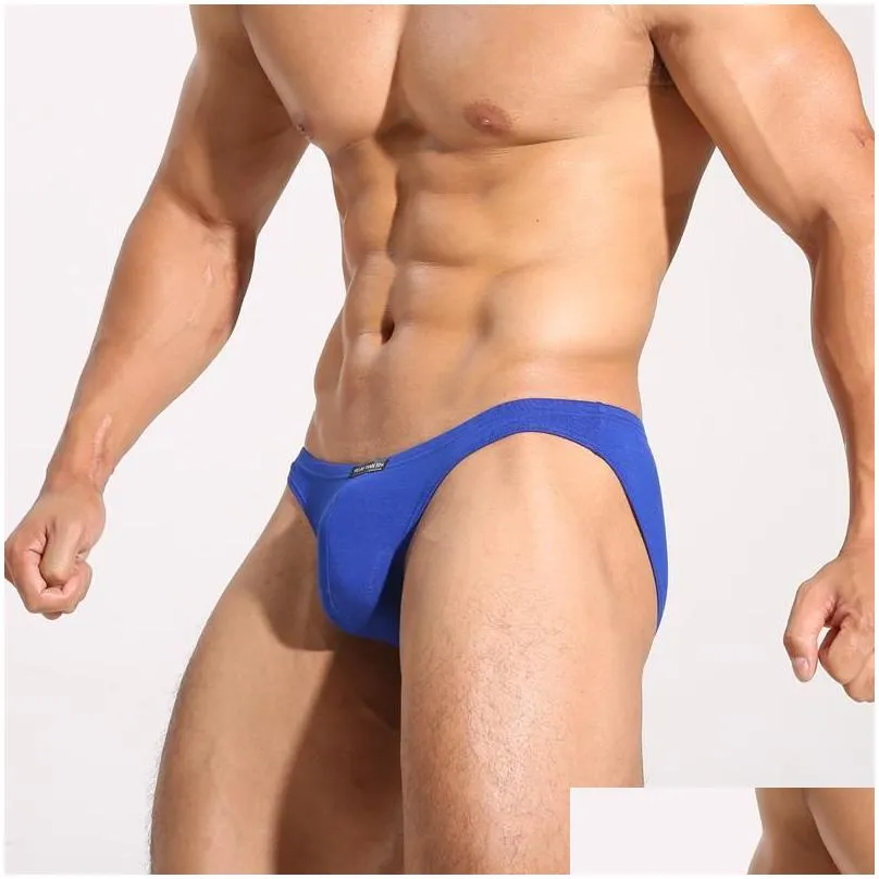 Underpants Mens Y Modal Underwear Soft Briefs Men Low Rise U Convex Pouch Brief Stretch Breathable Drop Delivery Dhqin