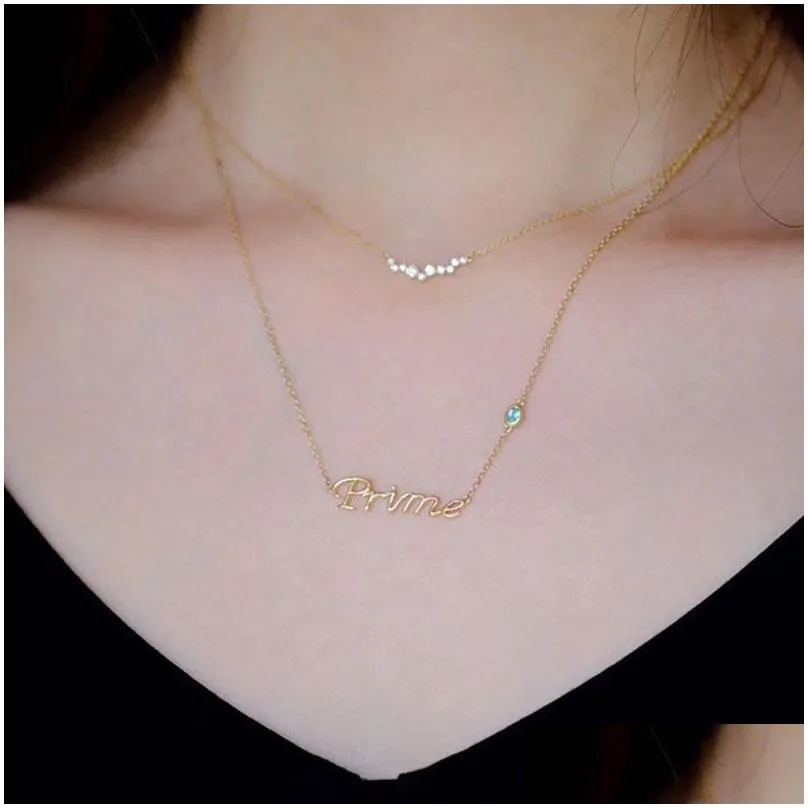 Pendant Necklaces Bridesmaid Jewelry Gifts Dainty Zirconia Diamond Snow Necklace 14K Gold Plated 925 Sier Drop Delivery Pendants Dhbus