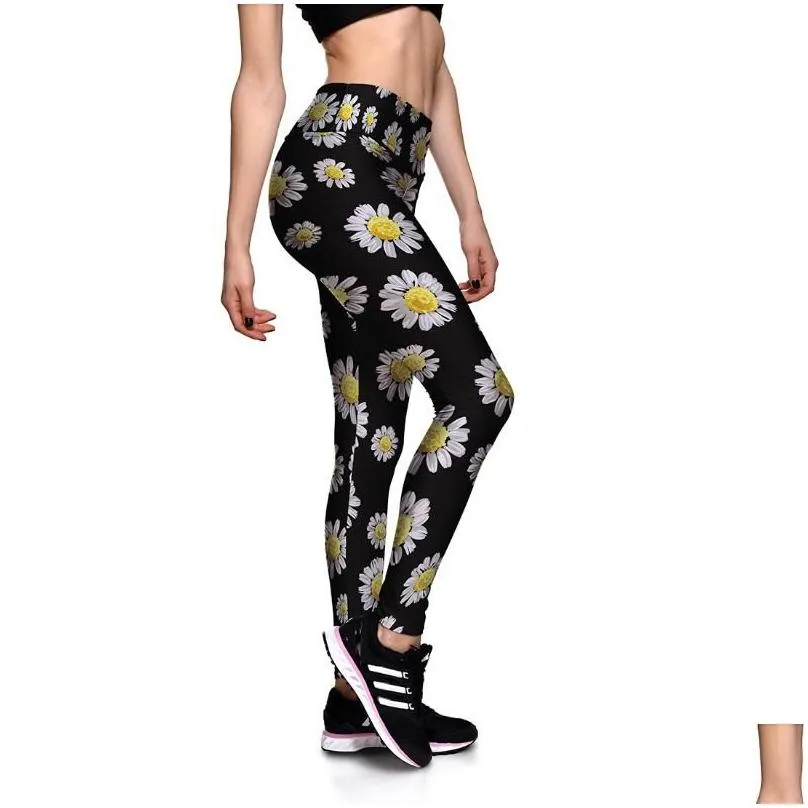 Women`S Leggings Workout Slim Butterfly Daisy Leaf Lemon Digital Print Women Sporting Pants Fashion Womens Fitness Drop Delivery Appa Dhlju